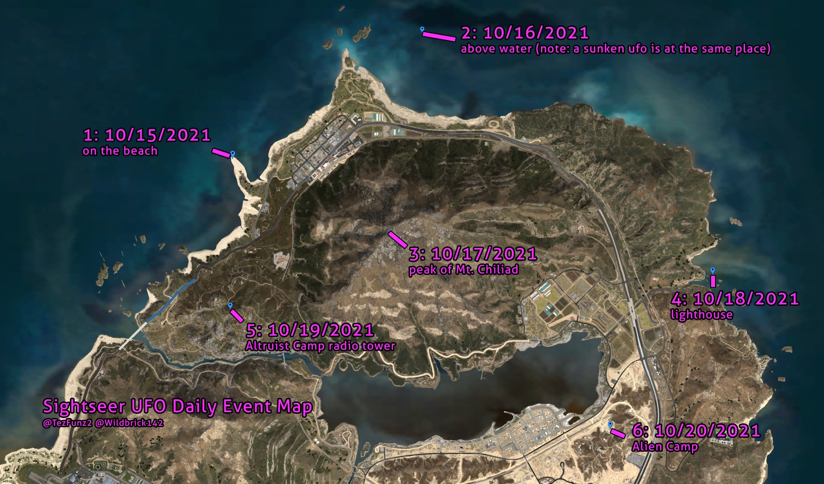 WildBrick142 on Twitter "Sightseer event locations. Locations change