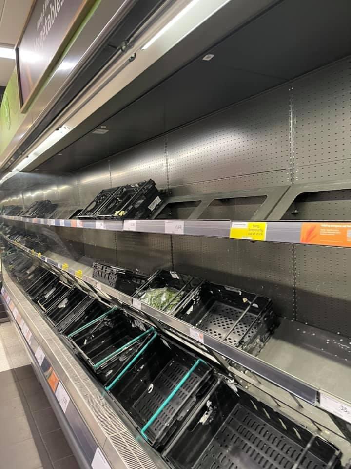 RamiroHojas's tweet photo. @DrIanBedford Don’t know their reason, but this is how my local supermarket looked like on Tuesday 5 pm. Never seen it like this before, and when not empty the choice is certainly diminished and random products missing) https://t.co/xO9Flfzd4Q