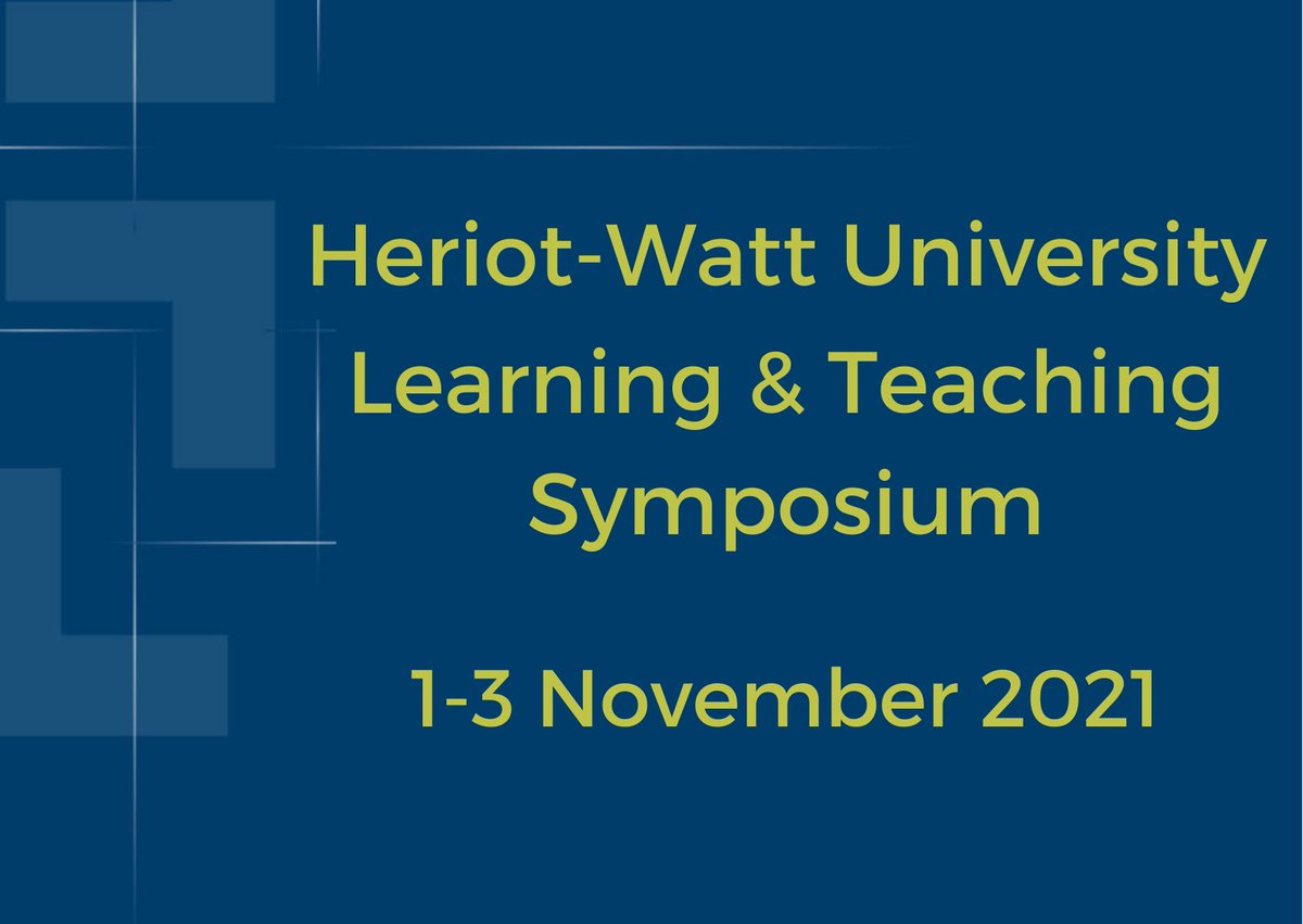 The Learning & Teaching Symposium is back! Join us 1-3 November for a series of seminars, roundtable and teabreak conversations. This semester, we're delighted to have @drericamorris, @drkcarrutherst and Prof Deborah Hall as our keynotes. Register here: eventbrite.co.uk/e/heriot-watt-…