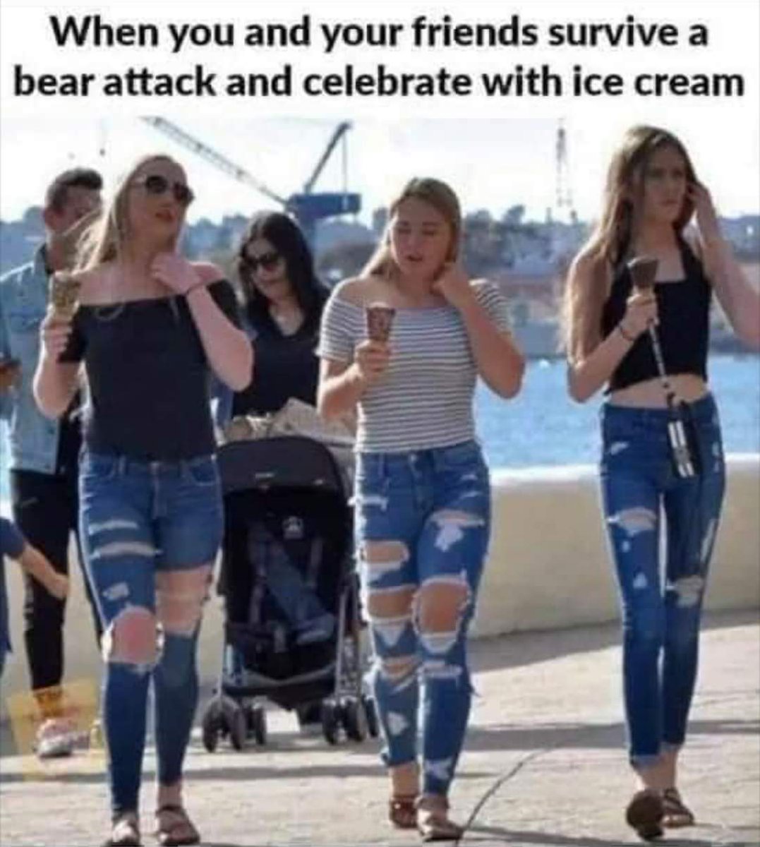 #Lol #funniesttweets #rippedjeans #icecream #bearattack