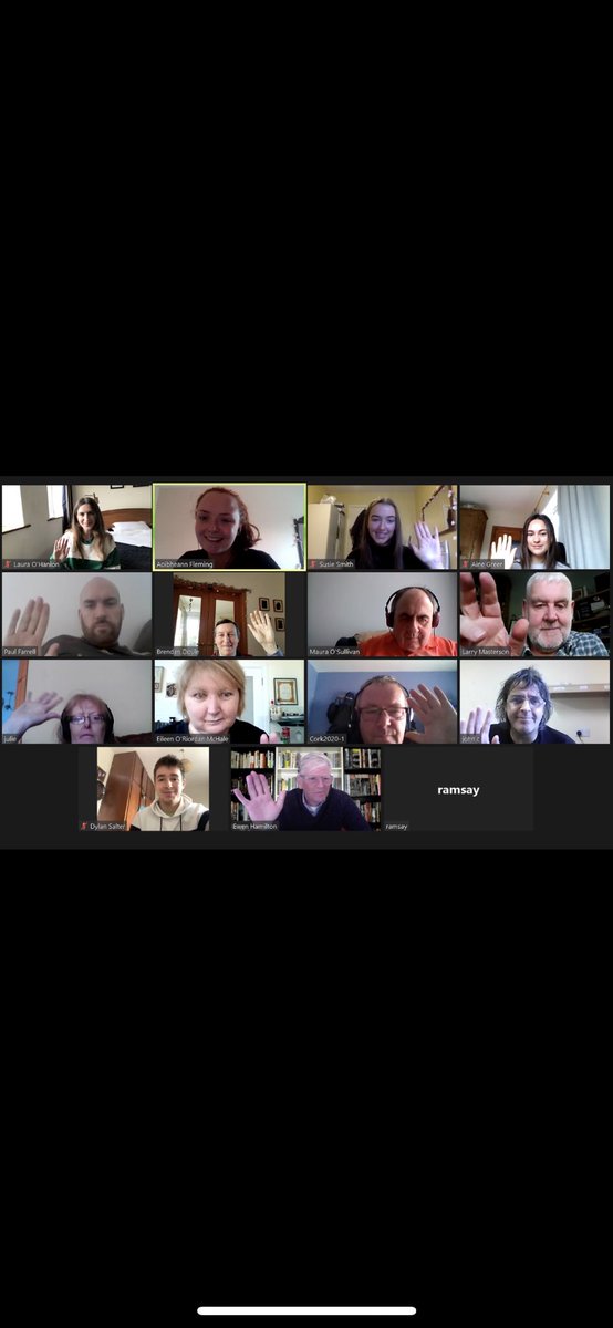 AphasiaHomeCafe's tweet photo. Here is a screenshot of today’s Aphasia Café! It was great to see everyone again! Today’s topic was our favourite tv shows but we also talked about lots more-Movies, Netflix, Travelling and a bit of Global Warming at the end! Hope to see you all again in two weeks time 💙 https://t.co/bpTgO1f2qK