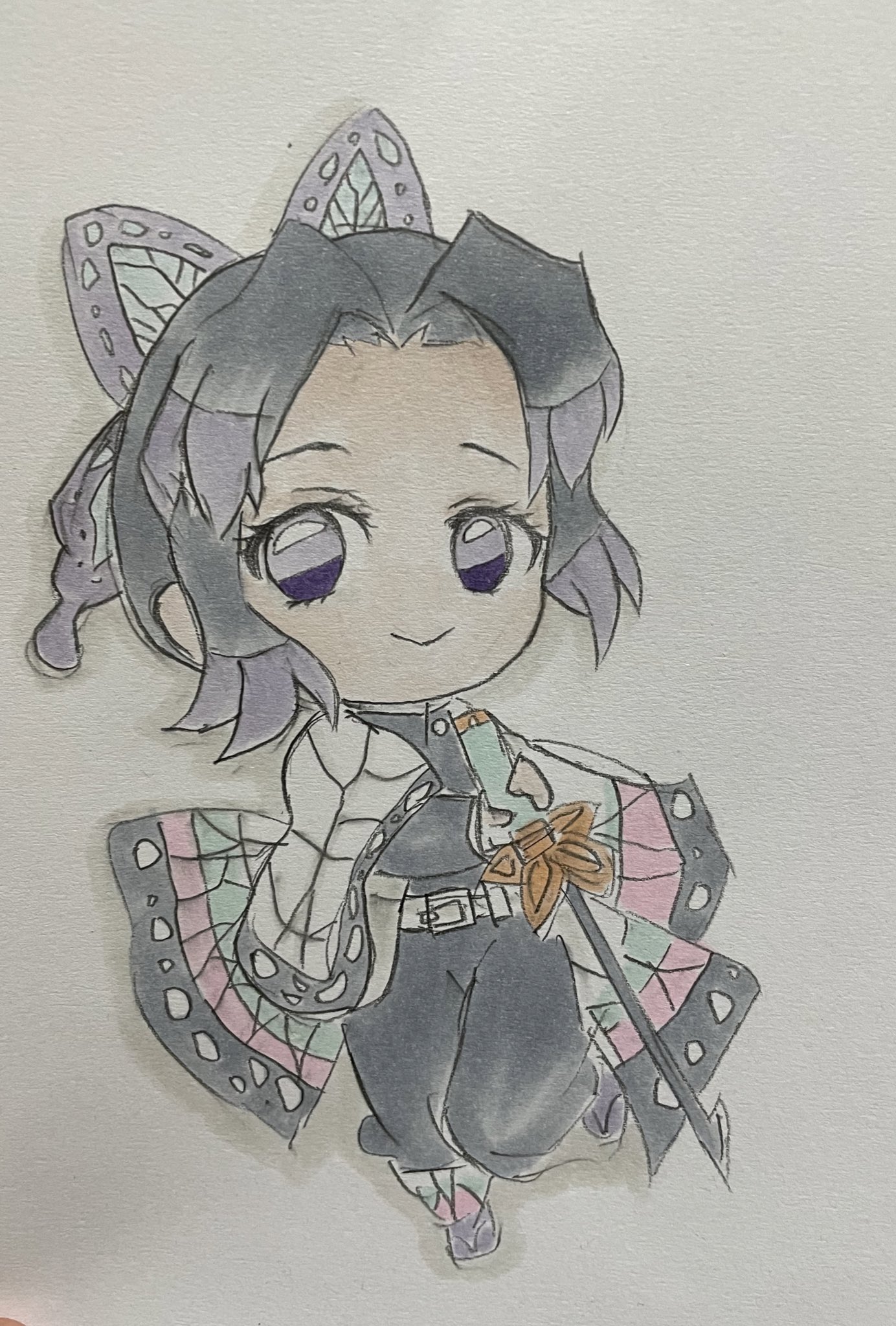 ぷんたろう ちびキャラしのぶさん 土日で ハロウィンコラボの柱ずを描いていこうかな 鬼滅の刃 鬼滅の刃絵描きさんと繋がりたい イラスト好きな人とつながりたい 胡蝶しのぶ T Co Hmwkpkpapt Twitter