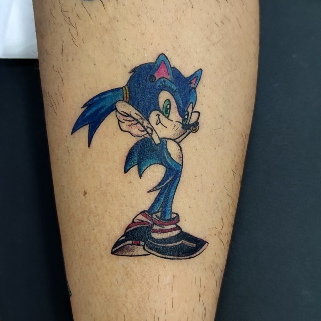 This is my Sonic Tattoo thats partially based on Mania Ill hopefully be  adding Knuckles and Tails soon  rSonicTheHedgehog