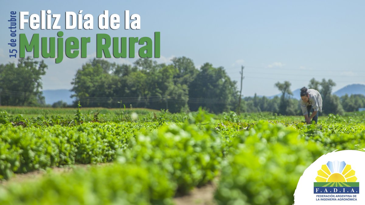 PrensaFADIA's tweet photo. La #FADIA saluda a todas las mujeres profesionales de la Agronomía y reconocemos el vital compromiso con la Producción, el Desarrollo, la Seguridad Alimentaria y la Protección de los Recursos Naturales y el Ambiente.
.
#agronomas #DiaDeLaMujerRural #MujerRural #MujeresRurales https://t.co/VXHEtwWUH4
