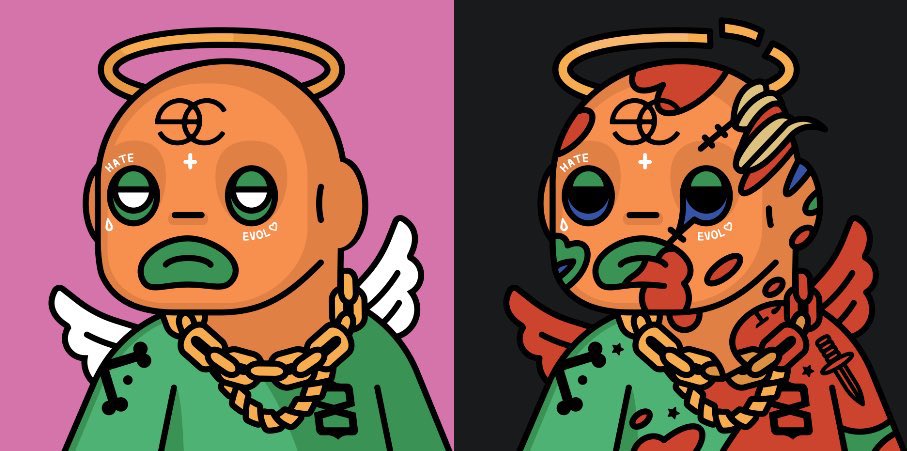 Introducing EVOL DEAD. A collaboration with <a href="/_KidEight/">KidEight 💎 😇 😈</a> as part of our Halloween airdrops - teasers incoming daily. LFG.