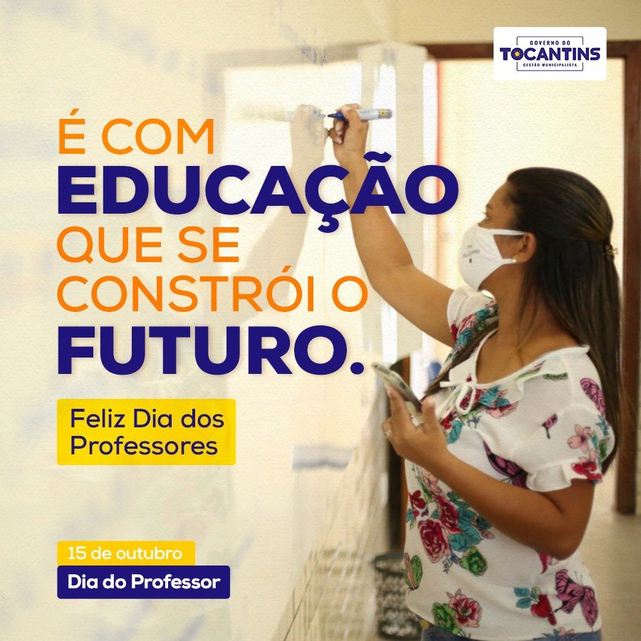 Parabéns ao professores que elevam a educação no Tocantins. Vocês lapidam o nosso maior tesouro, o tocantinense. 👩🏾‍🏫👨🏻‍🏫 #DiaDosProfessores