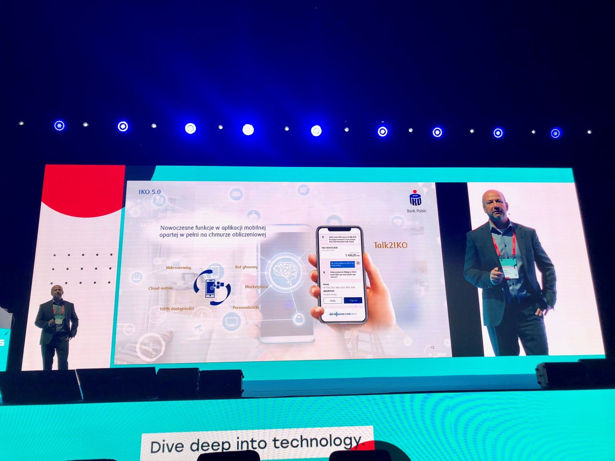 PKOBP's tweet photo. Cyfrowy bank w chmurze na @infosharepl! Wiceprezes Artur Kurcweil opowiadał o „Road to cloud” i zachęcał do uczestnictwa w naszym programie #letsfintech https://t.co/GA9Cb6eZzr