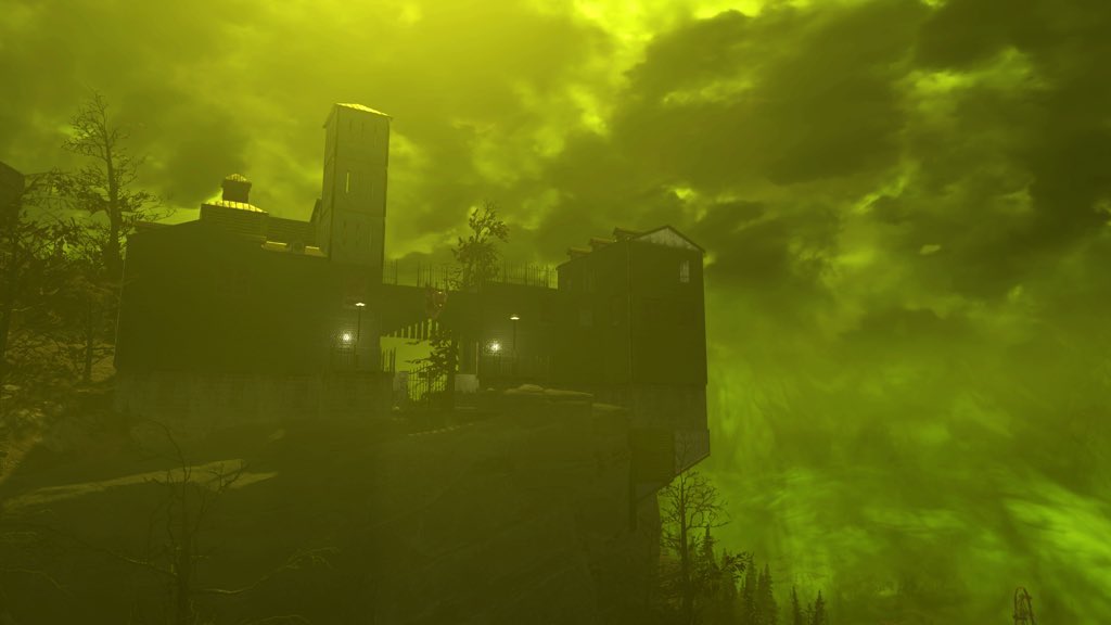 LaPombe's tweet photo. Dracula’s Castle was great fun for a quick build. now I want to make some improvements and turn it into a permanent camp for me. I’ll post more updates soon! #falloutworlds #fallout76 #radstorm #VGPUnite https://t.co/3Y32au89wG