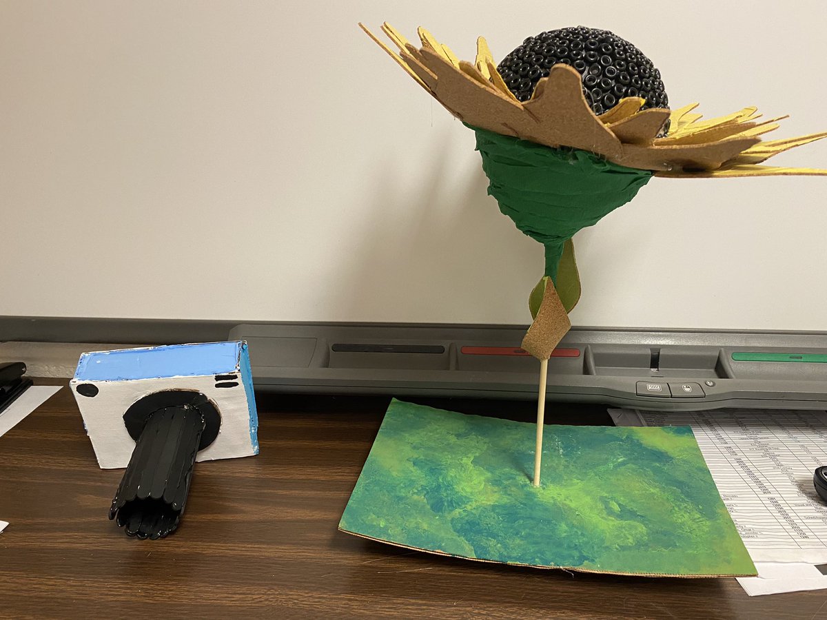 OlmstedSouth's tweet photo. Ms. Love’s 8th graders were given one small piece of cardboard and asked to create. Using the design process they made these masterpieces. #STEAMatOAS #OASBrave #AwesomeArtifactSpotter https://t.co/8SAspFUexG