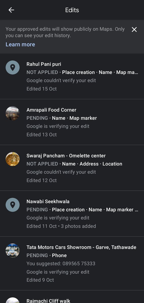 thelocalg's tweet image. @googlemaps It takes forever to edit/updates to get approved in #googlempas. I feel like I should stop adding places 😪😩