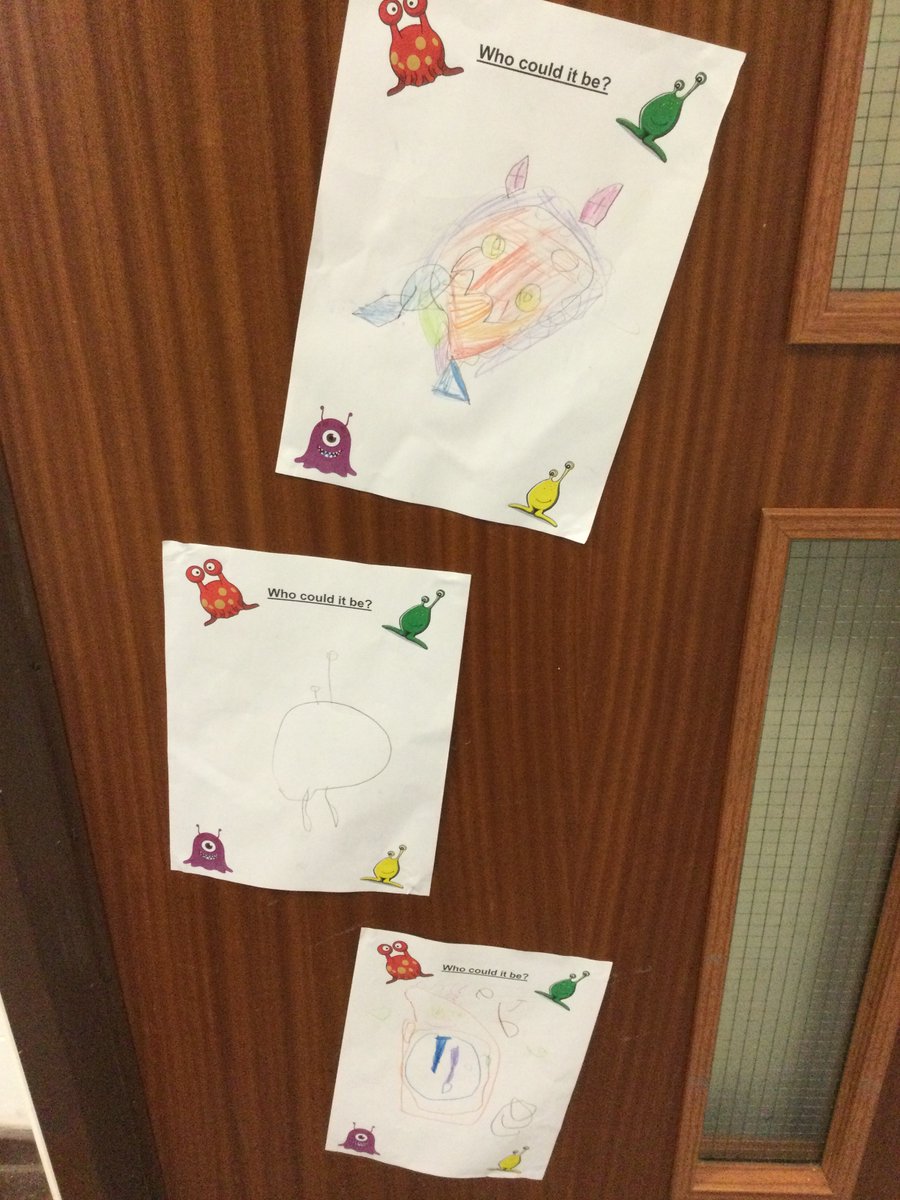 Jackson_Miss1's tweet photo. We discovered that an alien had been in our classroom yesterday! We found a gap in the roof and found footprints on the floor. We designed posters and discussed what we thought the alien might look like!
@BalshawLaneCPS @Miss_Hinawski @Miss_Arundale https://t.co/D5fTC6R3eV