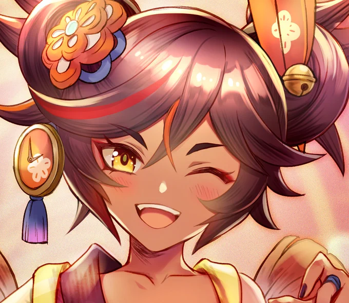 逆飛び辛炎ちゃんin稲妻。お誕生日おめでとう～!!🔥まだ炎メンバーが揃っていない頃、ドラスパでチームを支えてくれてありがとう! #原神 #genshin #原神_キャラ生誕祭 #辛炎生誕祭2021 #Xinyan #辛焱 