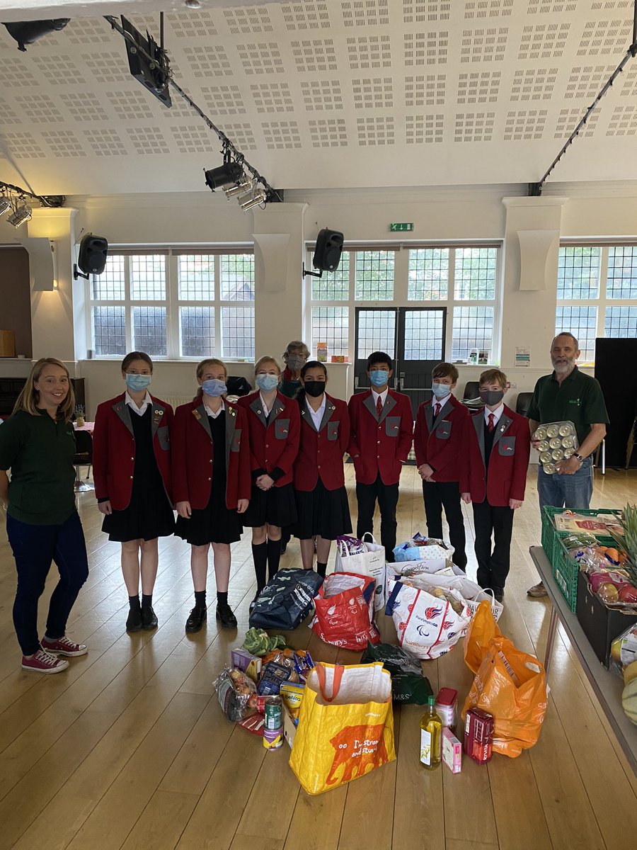 YateleyManorSch's tweet photo. Our Year 8s took time out this morning to drop some of the offerings from Harvest to two local food banks. Thank you Farnham Food bank and The Trussell Trust Food bank in Bracknell for welcoming our children! https://t.co/Z2Aww6LqaQ