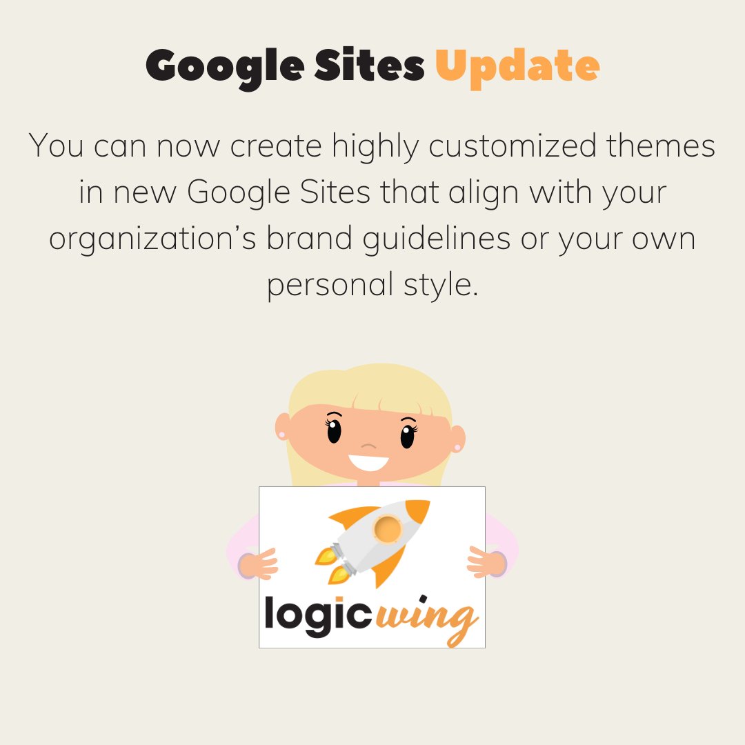 logicwing's tweet photo. Design Your Own Custom Themes in Google Sites 💙❤️💚🧡 💛#GoogleWorkspaceUpdate #GoogleWorkspace #LiveWorkLearn #LogicWingTips #Classroom #TeacherTwitter #TasksUpdate https://t.co/bnRMQkNP8r