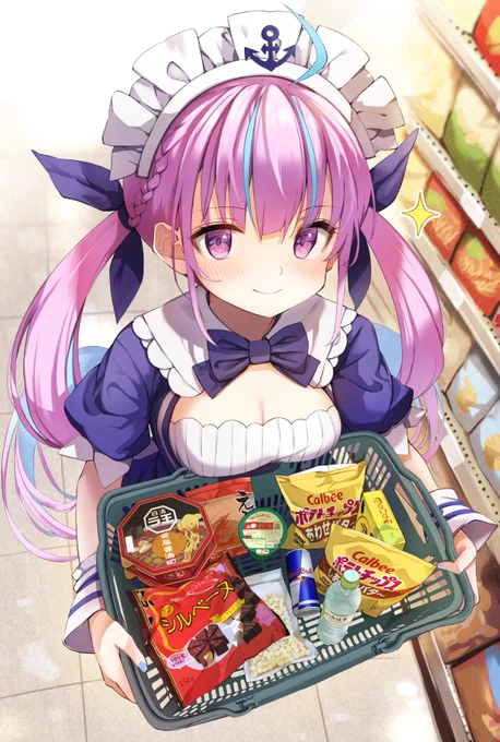 メイドの買い物カゴの中身
#あくあーと 
