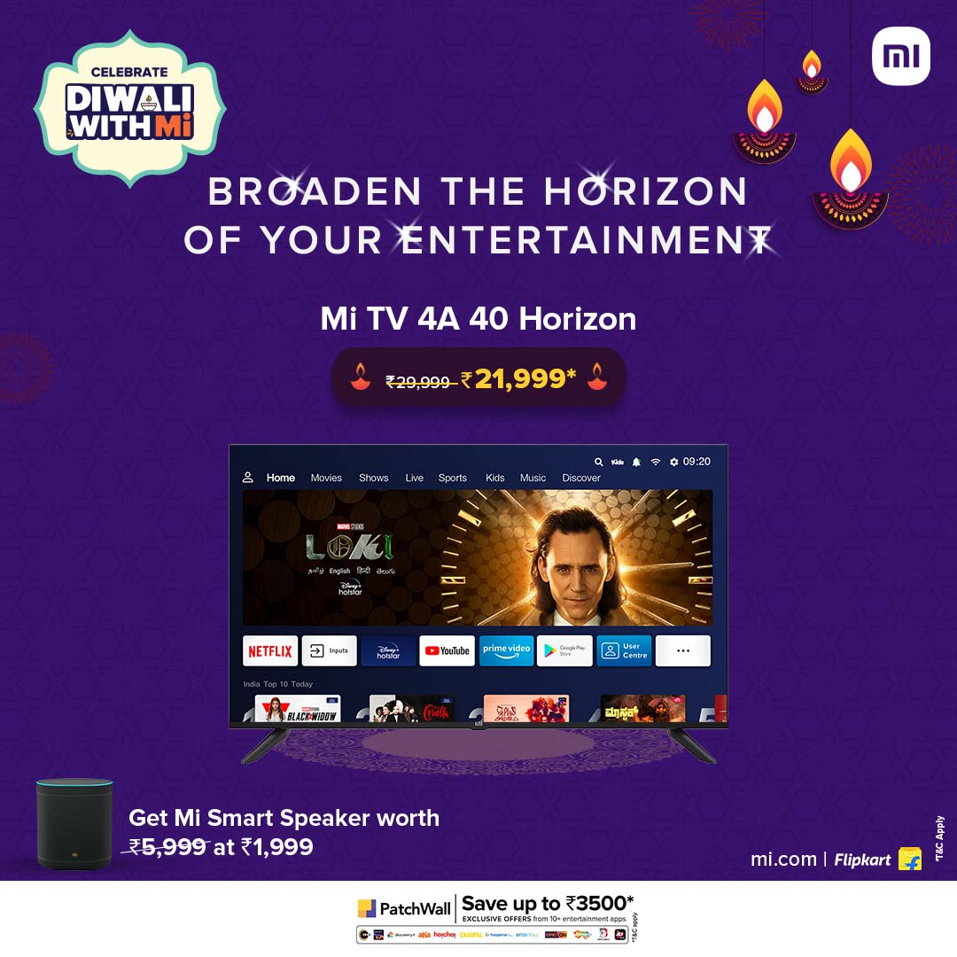 XiaomiIndia's tweet photo. What's better than the #MiTV4A? 
The #MiTV4A at awesome discounted prices, that's what! 

Get your favorite TV at prices like never before in the #DiwaliWithMi sale: 
 https://t.co/AKV2DRo1oB https://t.co/wmxetdku0e