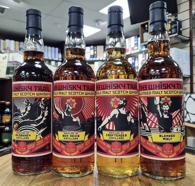 ElixirDistiller's tweet image. Our recent Whisky Trail series is based on a &apos;whisky revolution&apos; theme and is comprised of a 14 year old Orkney, 8 year old Ben Nevis, 16 year old Croftengea and an 18 year old blended malt. Keep an eye out in your local Whisky Trail stockist to pick up yours!

📷: @TyndrumWhisky