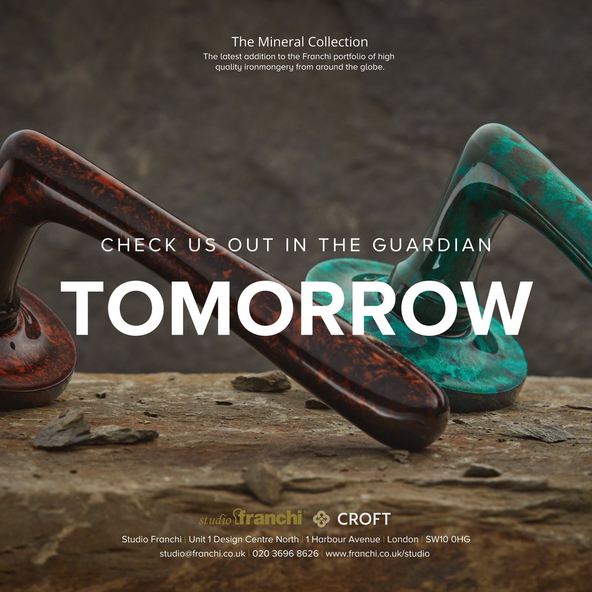 We're featuring in the Guardian this Saturday!

Grab your copy for the 16th of October issue to view the recently launched Mineral collection brought to you by Studio Franchi.

#studiofranchi