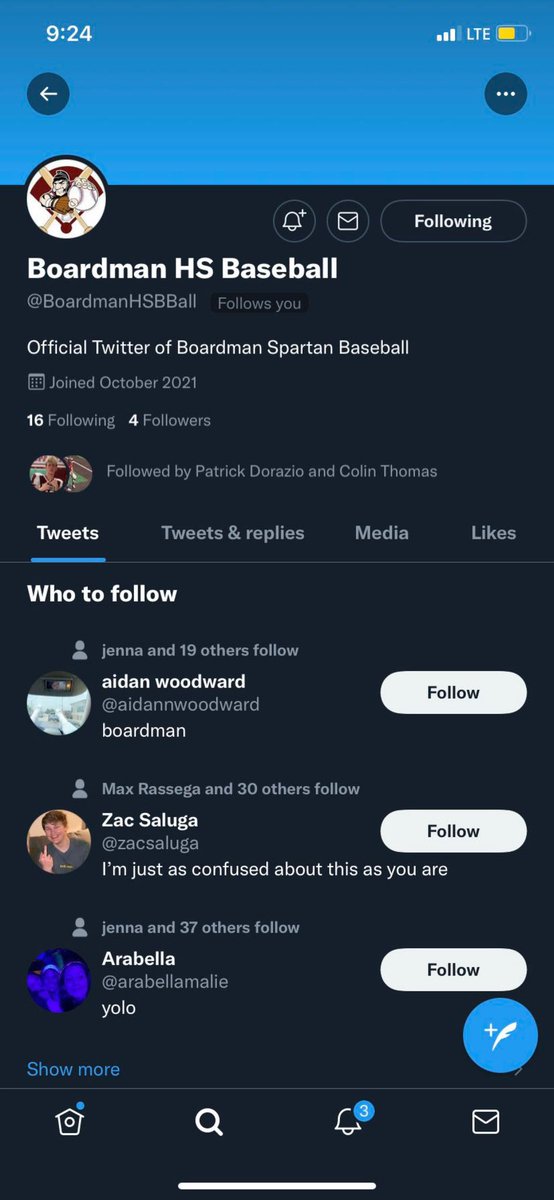 Everyone go follow the new account for the baseball team <a href="/BoardmanHSBBall/">Boardman HS Baseball</a>