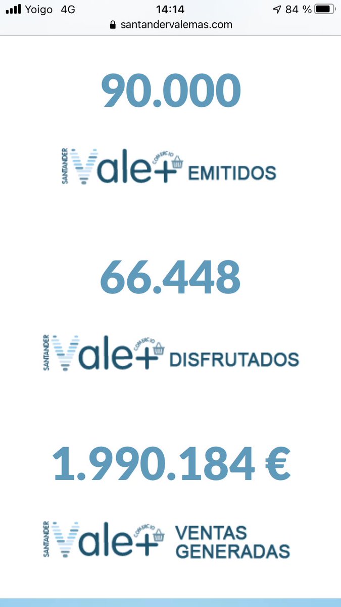 Muy orgulloso!!

La <a href="/CamaraCantabria/">Cámara de Comercio de Cantabria</a> justifica y gestiona en 36 horas el pago de más de 1,8 millones de euros facturados en los más de 500 establecimientos, de los primeros 10 días de la campaña SantanderVale+ del Ayuntamiento de Santander.
¡Somos eficientes y además sonreímos!😄