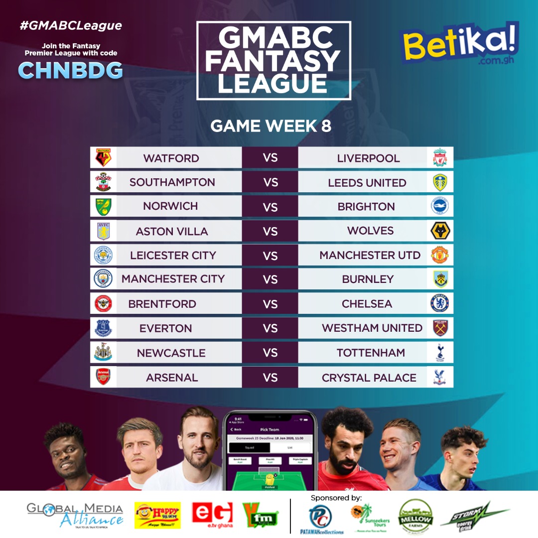 We’re are BACK, with <a href="/MoSalah/">Mohamed Salah</a>
as the danger man for <a href="/LFC/">Liverpool FC</a>

Join the #GMABCLEAGUE  on Telegram by clicking this link: t.me/GMABCLeague

Powered by  <a href="/Betika_gh/">Betika Gh</a>, <a href="/stormenergydr/">Storm Energy Drink</a>, Patawah Collections, <a href="/mellowedfarmsgh/">Mellow Ed Farms and Production</a> and Sunseekers Tours - Ghana 

#GMABCLEAGUE