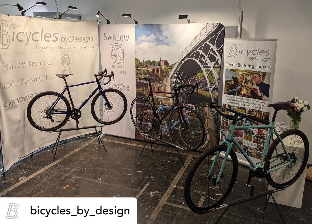 MaxBikesPR's tweet photo. @BicyclebyDesign @SwallowBespoke Getting set up for Bespoked UKHBS swing by the show in Harrogate over the weekend and say hi. #cycling #cyclinglife #bespokebicycle #bicycle #handmadebicycle @BespokedUK https://t.co/uoU54lK1bi