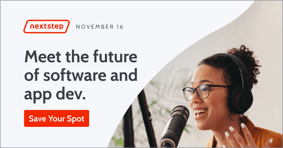 _its_matt's tweet photo. #OutSystems #nxStep is back for you to learn the latest trends and drive your business forward! Join us November 16 as we focus on leading the future of #SoftwareDevelopment. Register here: https://t.co/PaTP2NWwwW https://t.co/IHydivbaeG