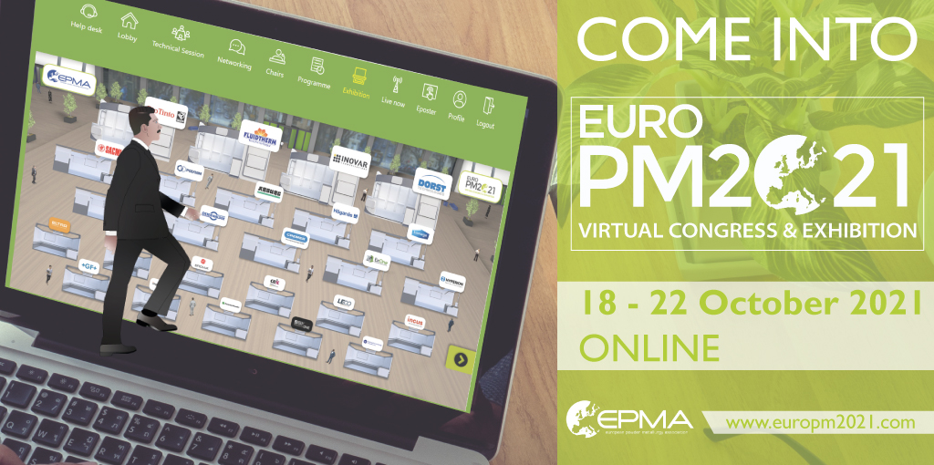 #EuroPM2021 will start on Monday! Join the EPMA leading event and take part to a world class technical programme!
Enjoy the sessions live, and on demand until the end of October.
All information and registration: europm2021.com