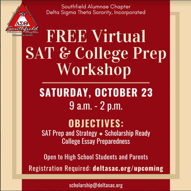 If you need help preparing for the SAT, here's an opportunity for you. Please register at Deltasac.org/upcoming