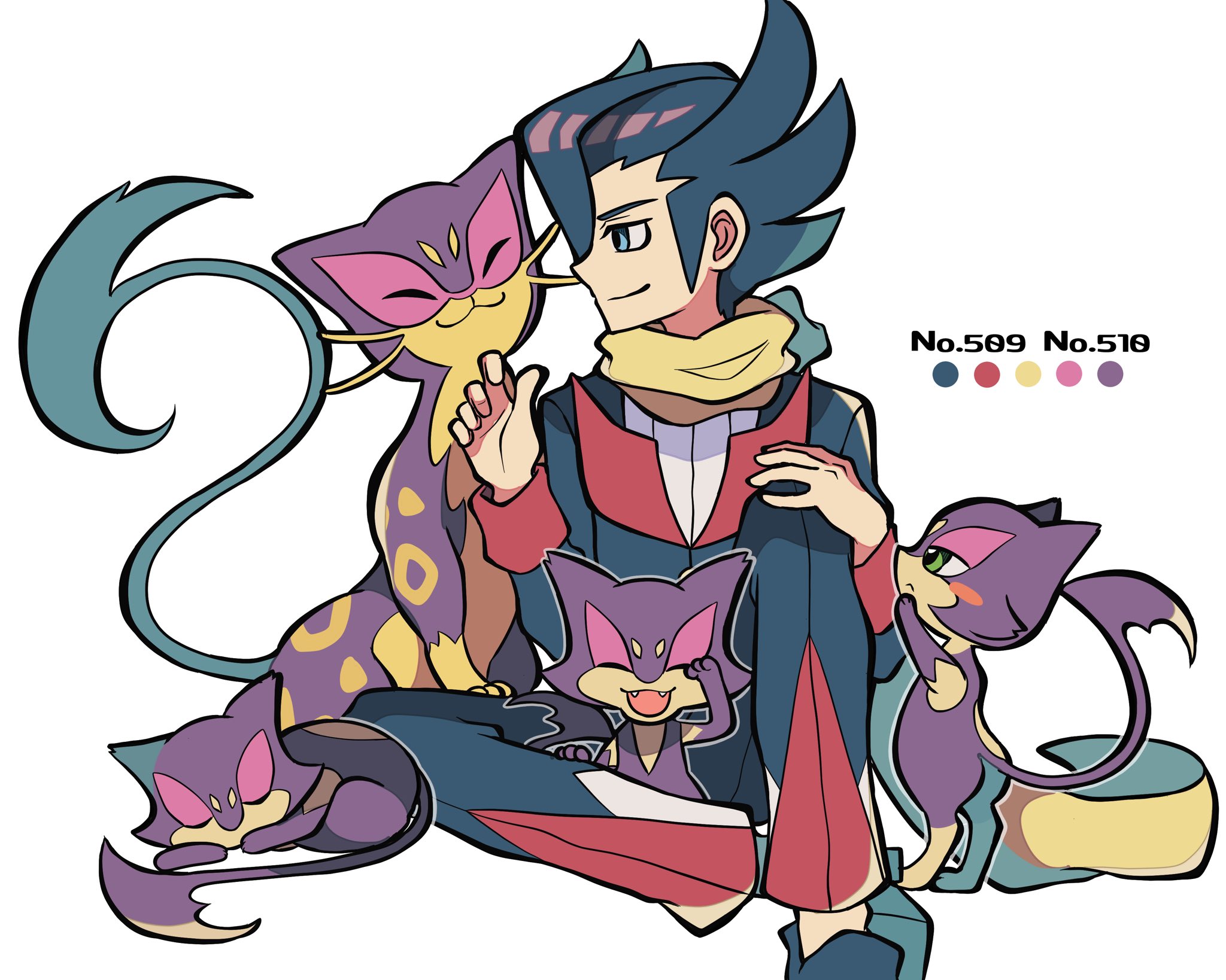 紅霞しほ ギーマ チョロネコ レパルダス Grimsley Purrloin Liepard Pokemon ポケモンイラスト T Co Qfsdxll1x1 Twitter