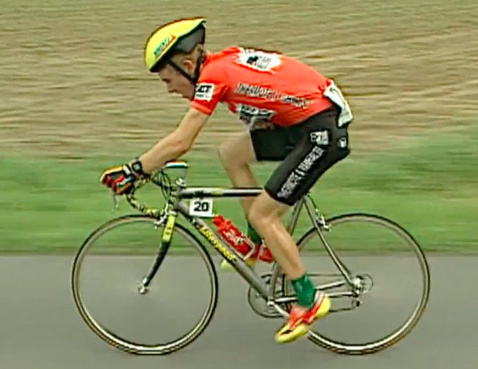 Second year junior Tom Boonen on his way to win Wortegem Koerse in 1998. Happy birthday to the legend! 