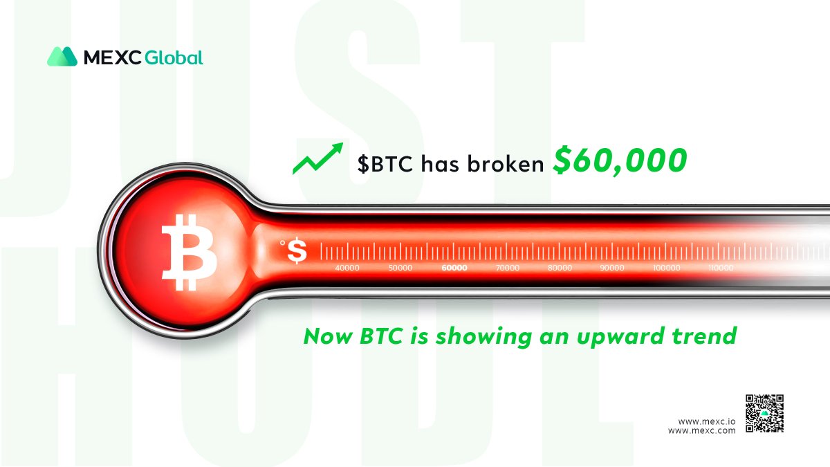 MEXC's tweet photo. #Bitcoin just made its way back to $60,000 📈

#MEXCGlobal $BTC https://t.co/vM7KJkAk0F