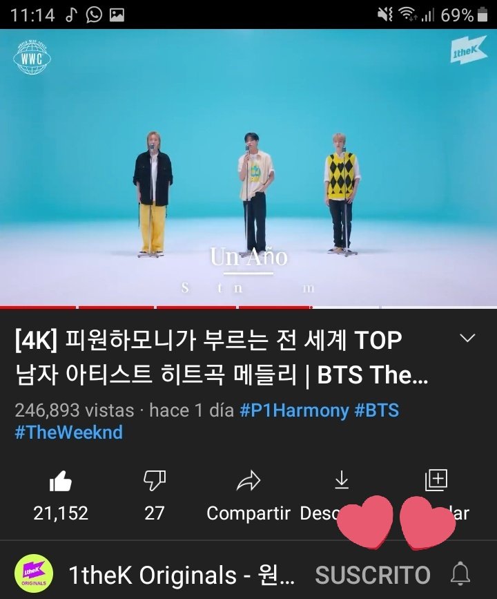 estefanyherr007's tweet photo. @1theK @P1H_official #P1Harmony ✨ #WorldWideCover #WWC 
Mi parte favorita fue cuando cantaron en español, que buena pronunciación 😭✨ estoy tan orgullosa de ellos, son tan talentosos 💖 https://t.co/bOu5yOI37X
