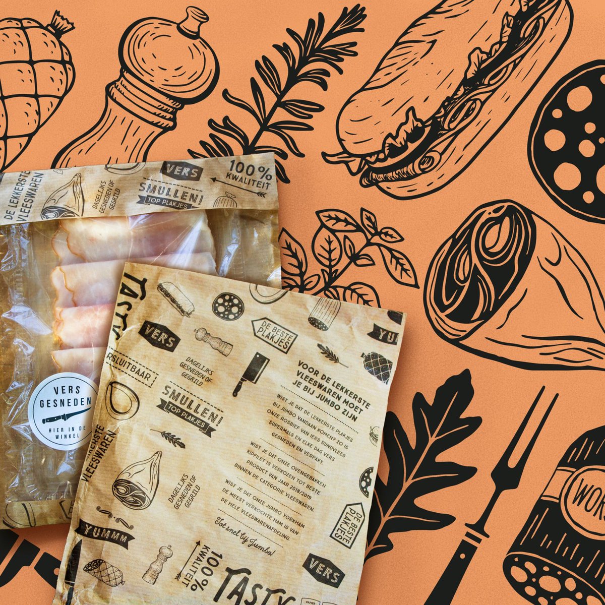 WorkbookArt's tweet photo. #JuliaKerschbaumer's #illustrations for #JumboSupermarket using a #woodcut look &amp; muted color to convey the feel of all #naturalingredients. Rep: @SalzmanArt #illustration #packagingillustration #foodillustration #organic #organicfood #surfacedesign #surfaceillustration https://t.co/fDyozM0nLj