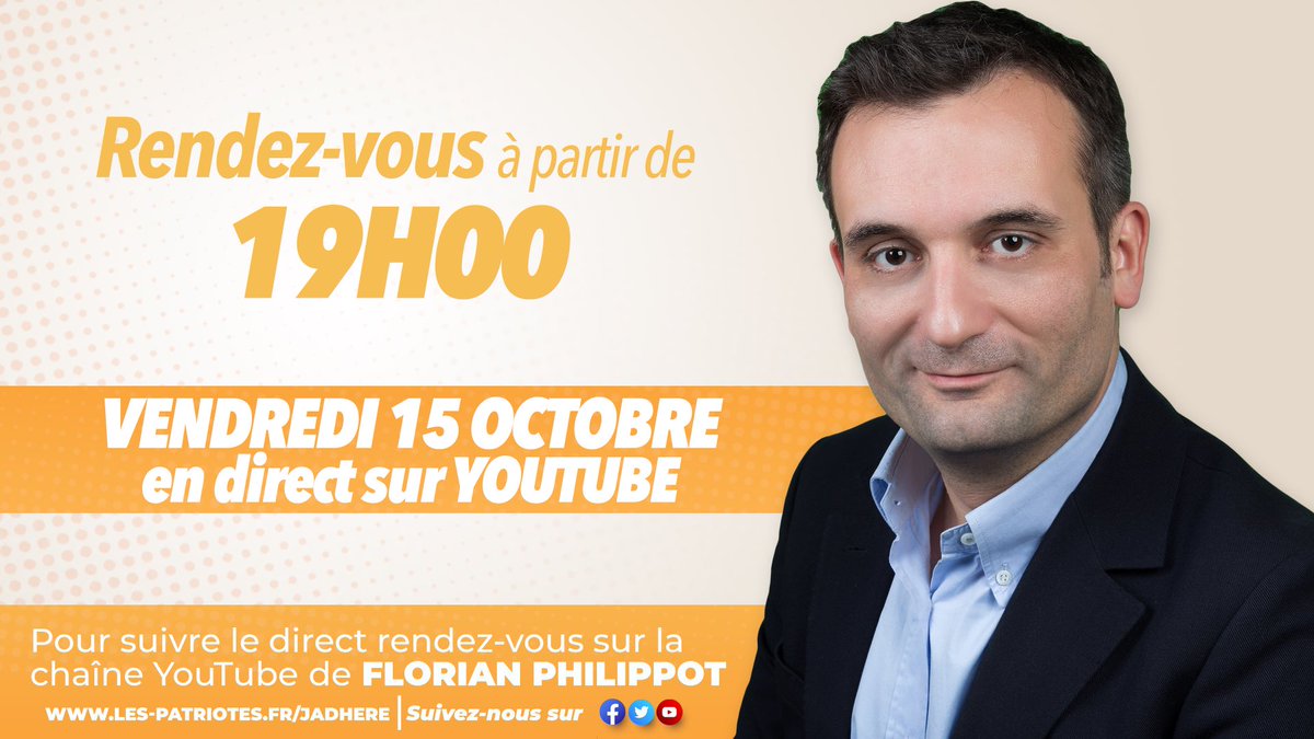 VizcainoYann's tweet photo. 💬 Rendez-vous ce soir à partir de 19:00 sur la chaîne Youtube de @f_philippot : https://t.co/EZT4FuNCXH
Soyez-là et faites venir !
#FlorianPhilippot #Frexit #DirectYoutube https://t.co/ek4lBjVYHm