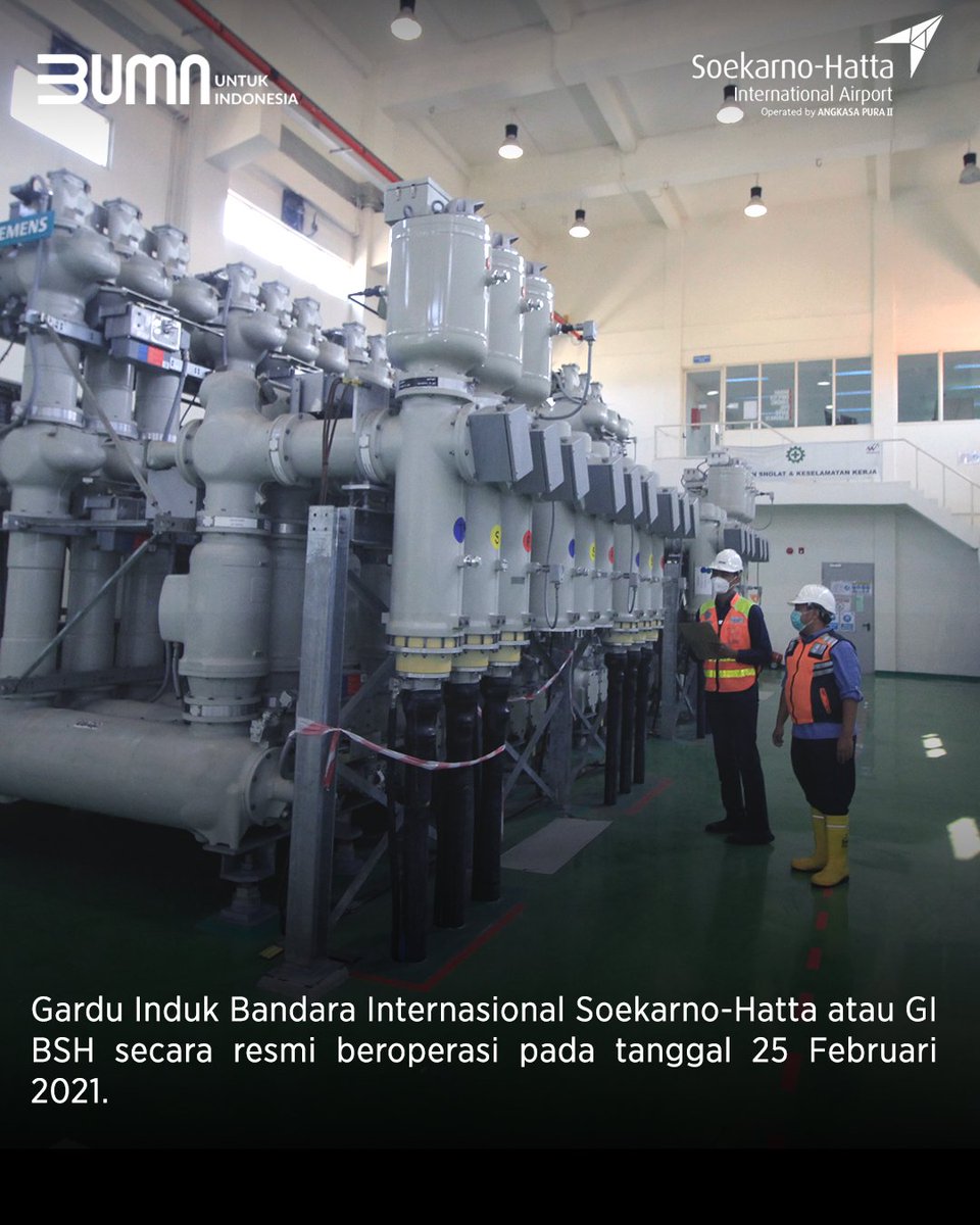 soettaairport's tweet photo. Hallo #SobatCGK kalian tau ga sih kalau Bandara paling sibuk di Indonesia ini, punya Gardu Induk sendiri lho. Dan baru Bandara Internasional Soekarno-Hatta yang menggunakan Gardu Induk atau sering disebut GI BSH.
#InfoCGK
@AngkasaPura_2
@contactap2 https://t.co/JslO1SamUs