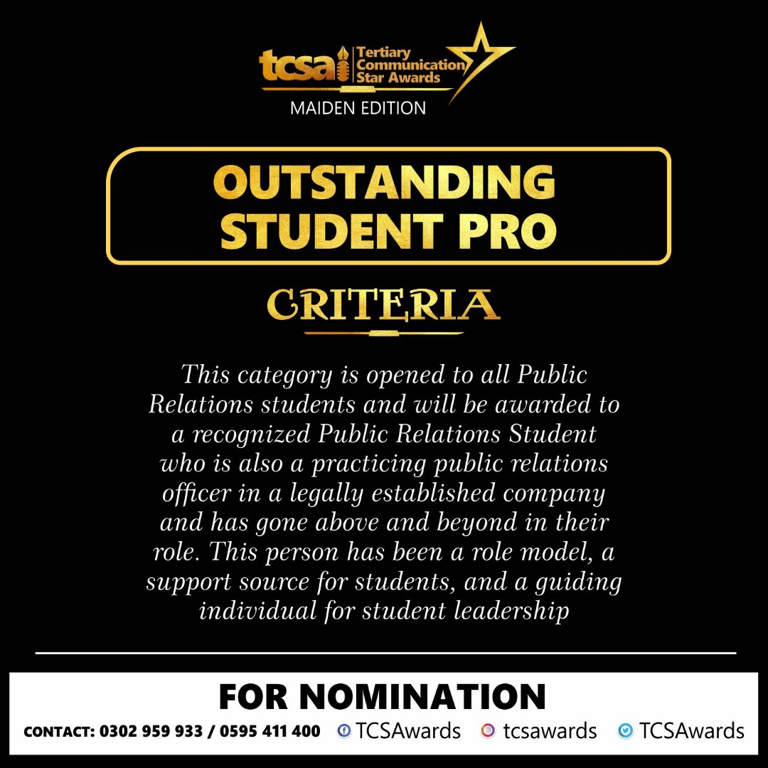 TCSAwards's tweet photo. Criteria for Outstanding Student PRO

#TCSAwards2021
#CelebratingCommunicationExcellence https://t.co/nRxcIcEcs7