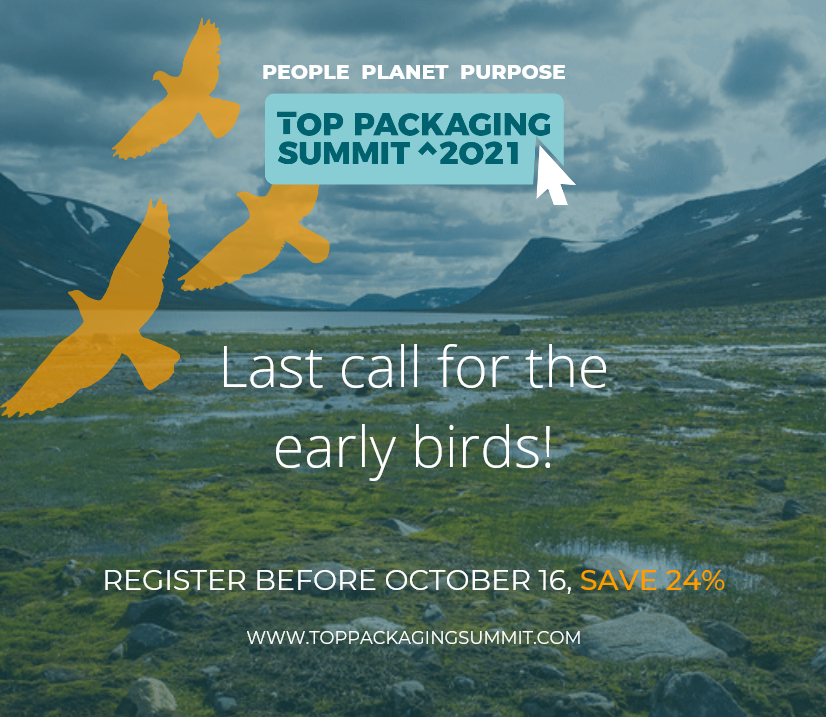 Packbridge's tweet image. Join the conversation about the driving forces that we need to consider on the way to resilience and success. This November 24, digitally - are you in? #packagingsustainability #peopleplanetpurpose #TopPackagingSummit2021