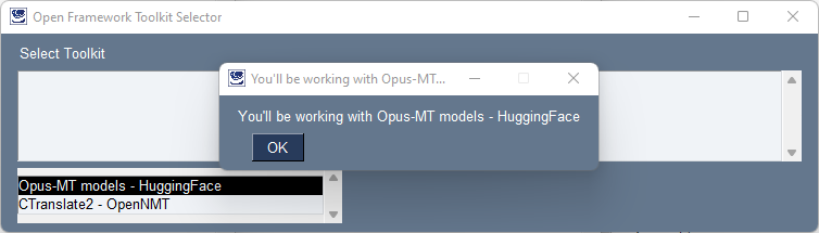 mydutchpal's tweet photo. We have decided to broaden our OpenFramework offline NMT tool to handle other toolkits. OpenNMT or HuggingFace - it's the user's choice! #OpenNMT #machinetranslation #AI #NLP #PySimpleGUI https://t.co/rWloBh5CRy