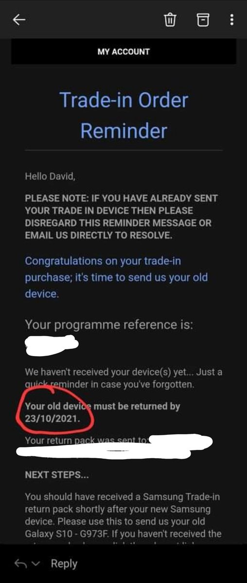Dave31761873's tweet photo. @nickhoppo @POxya123 @SamsungMobile @SamsungUK @SamsungHelpUK @abi_carey Here's the date for the return. Today is the 14th. Why the lock @SamsungUK  @Samsung https://t.co/QKJCBYIQDC