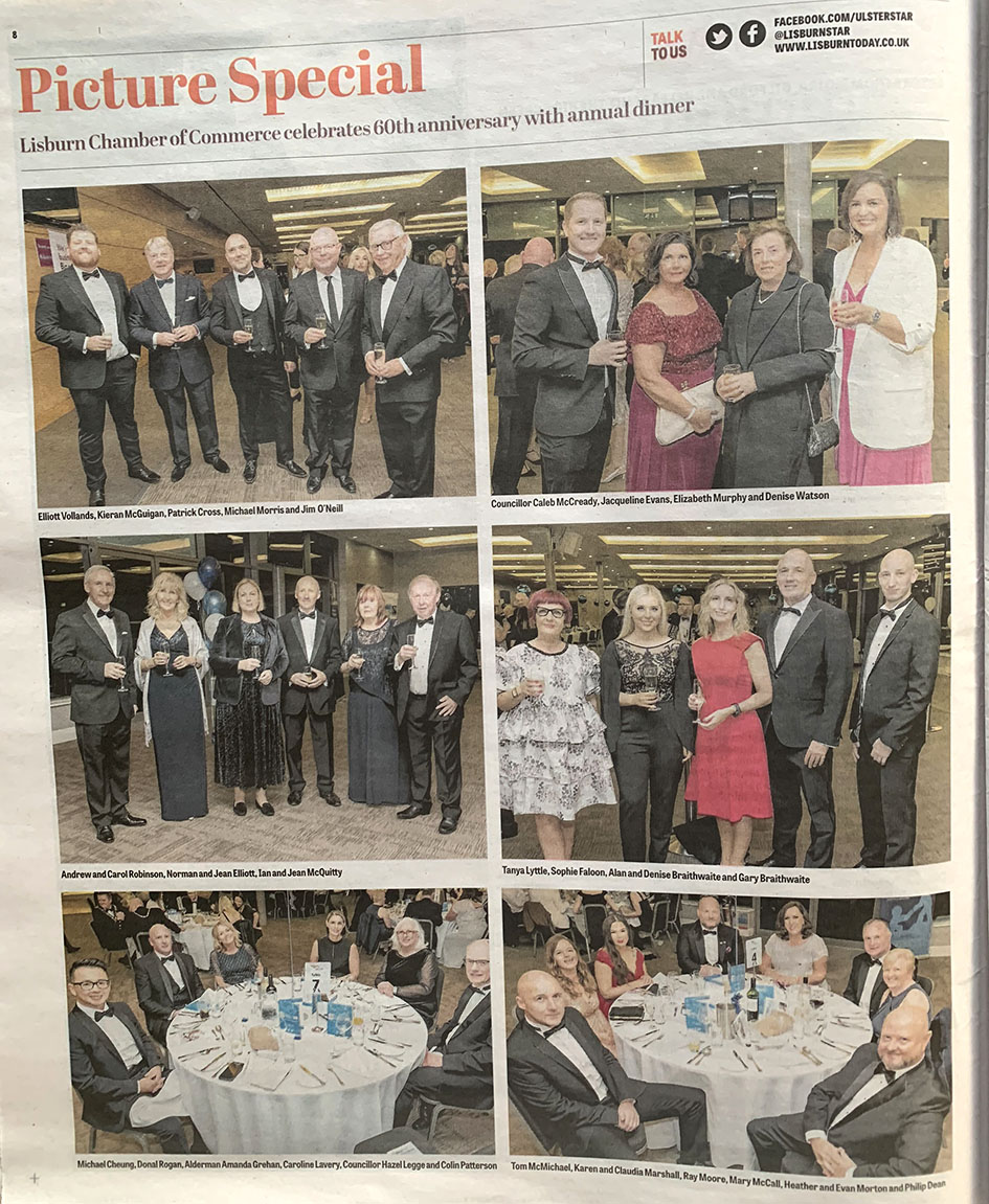 LisburnChamber's tweet photo. Thanks to @LisburnStar for the super coverage of our 60th Anniversary Annual Dinner. Pick up a copy and check out the glam! @lisburnccc #LisburnFirst https://t.co/vjpKt8wzp5