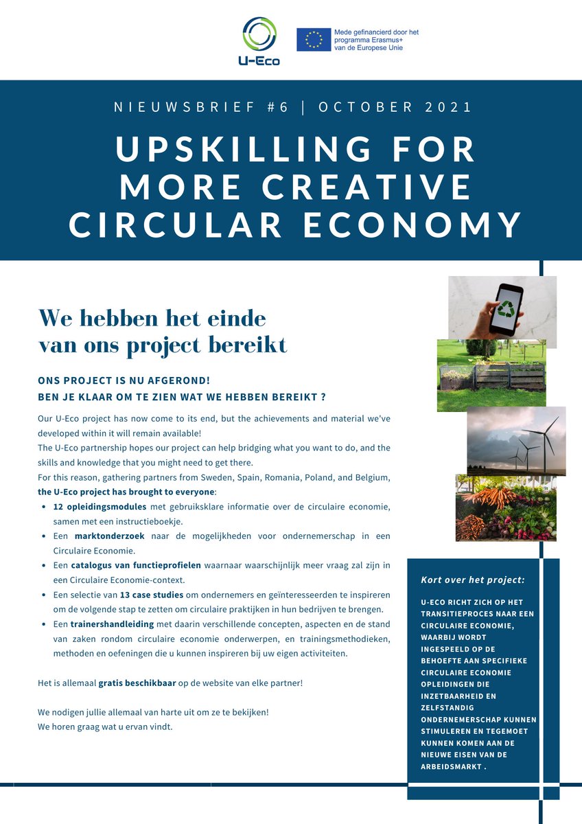 Eurada_RDAs's tweet photo. Het #UEcoProject is nu voltooid. Vergeet niet dat u altijd toegang hebt tot de bibliotheek van #CircularEconomy-trainingsmateriaal dat we samen met onze partners hebben ontwikkeld op de U-Eco-webpagina.
https://t.co/bUKIsCqYV7 ♻️ https://t.co/MJmFFqCuQl