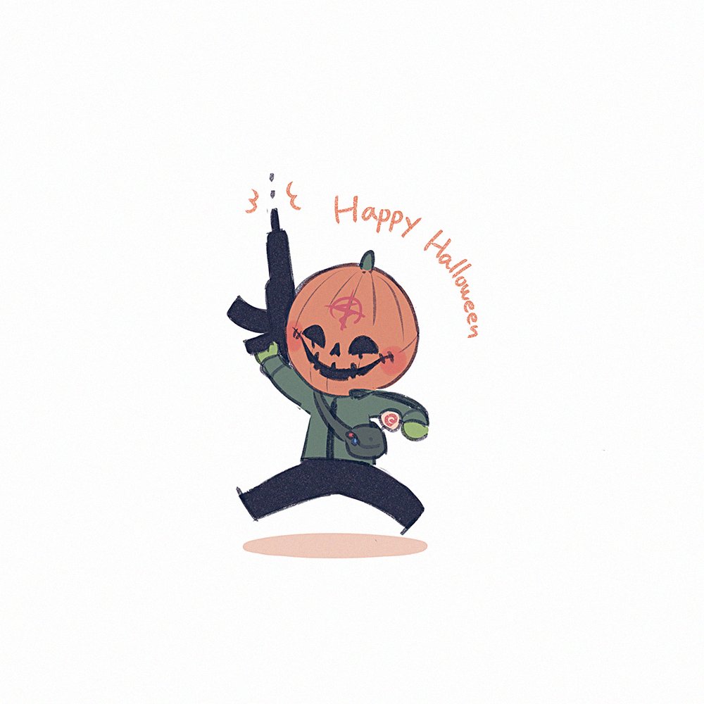 solo weapon halloween jack-o'-lantern gun candy holding  illustration images