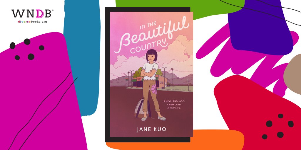 Graphic featuring the cover art for IN THE BEAUTIFUL COUNTRY and the WNDB logo set against a colorful background of abstract shapes.