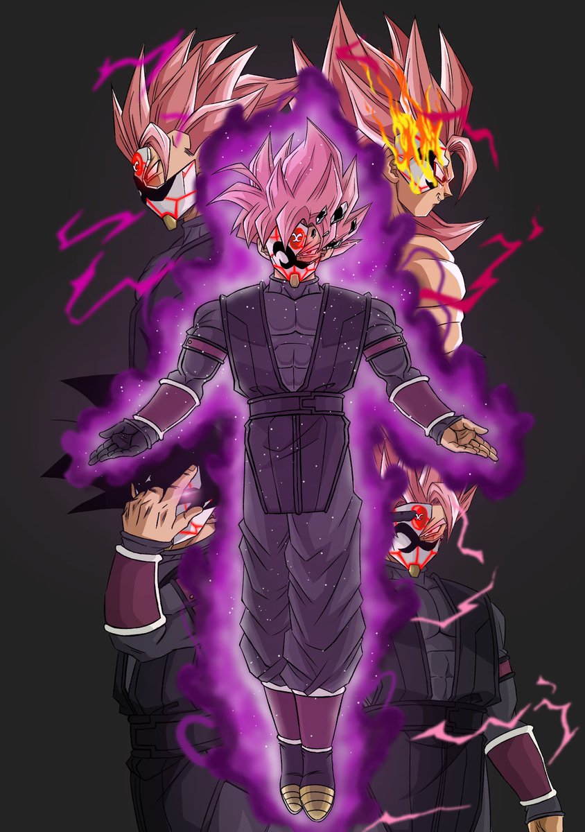 aura male focus 1boy super saiyan spiked hair pink hair mask  illustration images