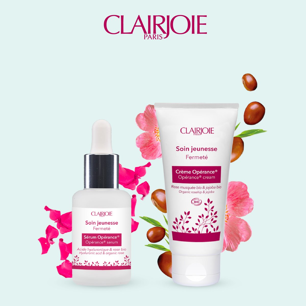 Clairjoie_Paris's tweet image. -20% TO DISCOVER OUR SUPERB #FIRMNESS DUO! 
Enrich your beauty routine with our new #Operance® #serum with #hyaluronic acid and organic rose.🌹 
For MORE # EFFECTIVENESS, it acts in PERFECT SYNERGY WITH THE OPERANCE® #organic CREAM
Details on clairjoie.ca
#madeinfrance