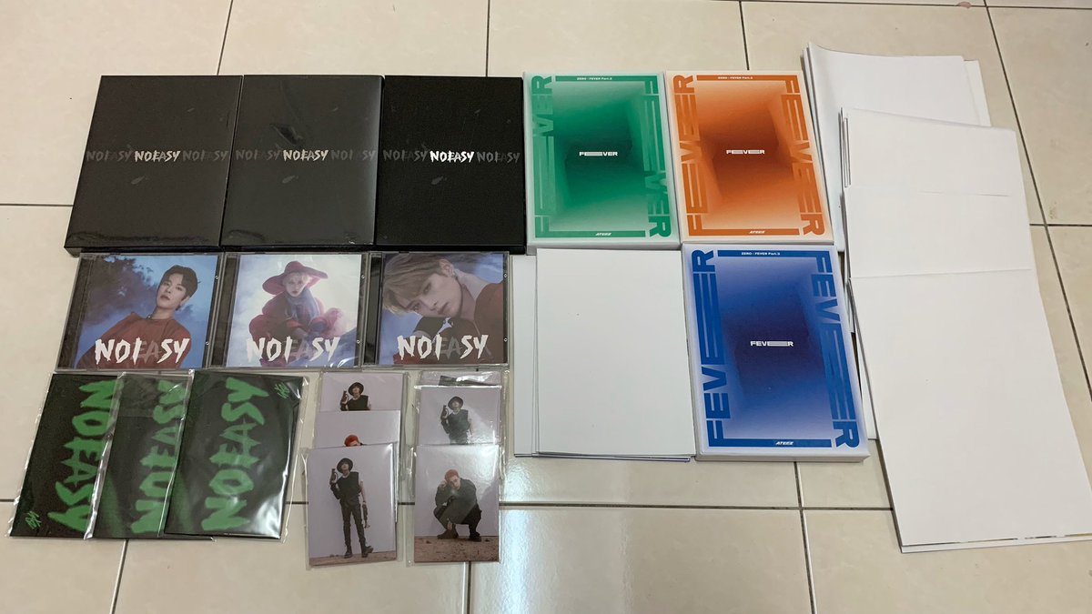 bingsouly's tweet photo. [ #SoulyArrival ] 
— 
3 Noeasy and 3 Noeasy Jewel case albums arrived along with 3 ATEEZ Fever Part 3 albums!! https://t.co/wP9u84nU5e