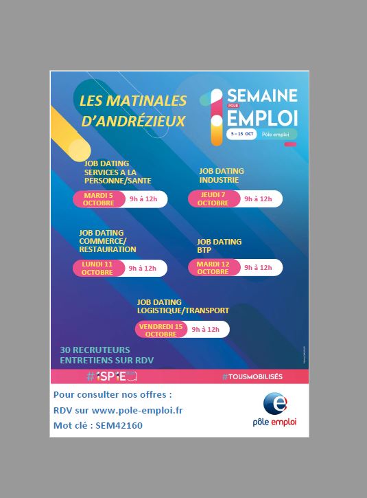 crivier42's tweet photo. #avecPoleEmploi @PeAndrezieux #1S1E 1er Bilan
- 5 Job datings #DOMEX #SAP #Industrie #HCR #BTP #TransportLogistique
-> 21 employeurs
-> 218 entretiens
-> + de 10, 2ème entretien à venir
-> 👍27 Embauches 👍
@desvaquet 
@GallCecile https://t.co/IuNxUMTbP4