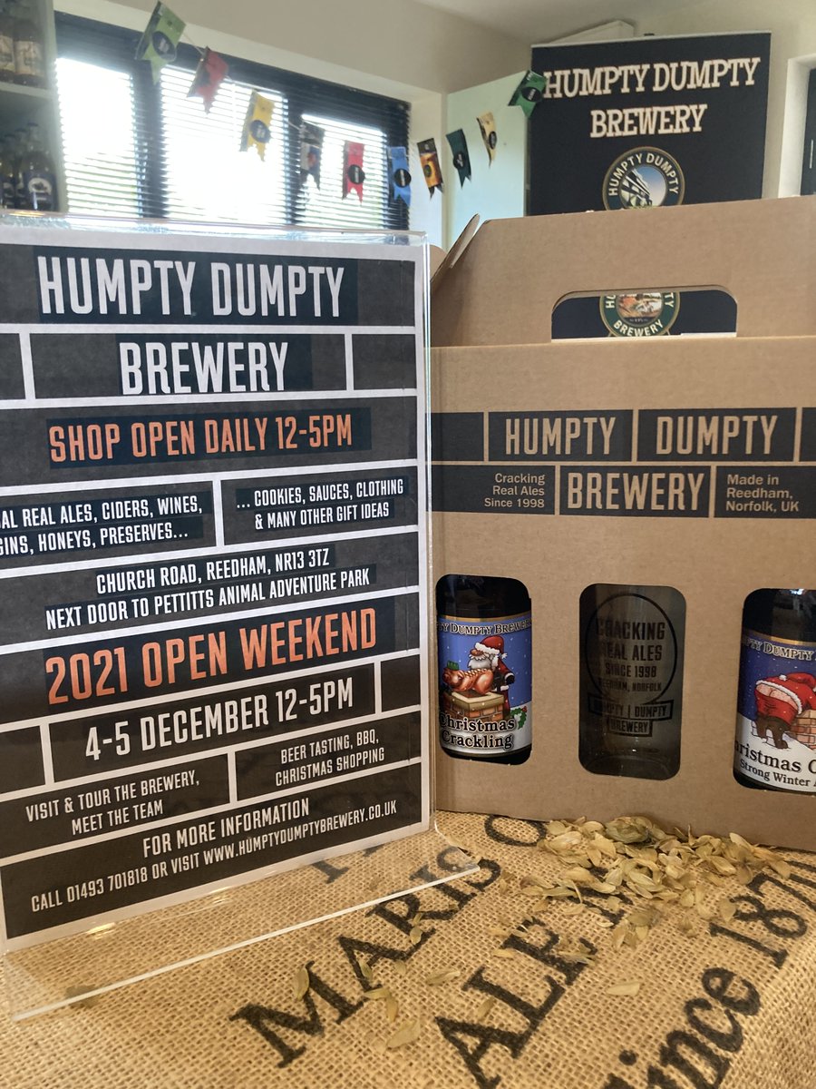 Humpty Dumpty (@hdbrewery) on Twitter photo Another glorious day in Reedham & there will be no Christmas shortages here!  Our Christmas beers will be available soon in bottles (as well as casks).  Why not come along to #shoplocal for Christmas at our Open Weekend 4-5 December 12-5pm? #tastings #tours #shopping #giftideas Another glorious day in Reedham & there will be no Christmas shortages here!  Our Christmas beers will be available soon in bottles (as well as casks).  Why not come along to #shoplocal for Christmas at our Open Weekend 4-5 December 12-5pm? #tastings #tours #shopping #giftideas