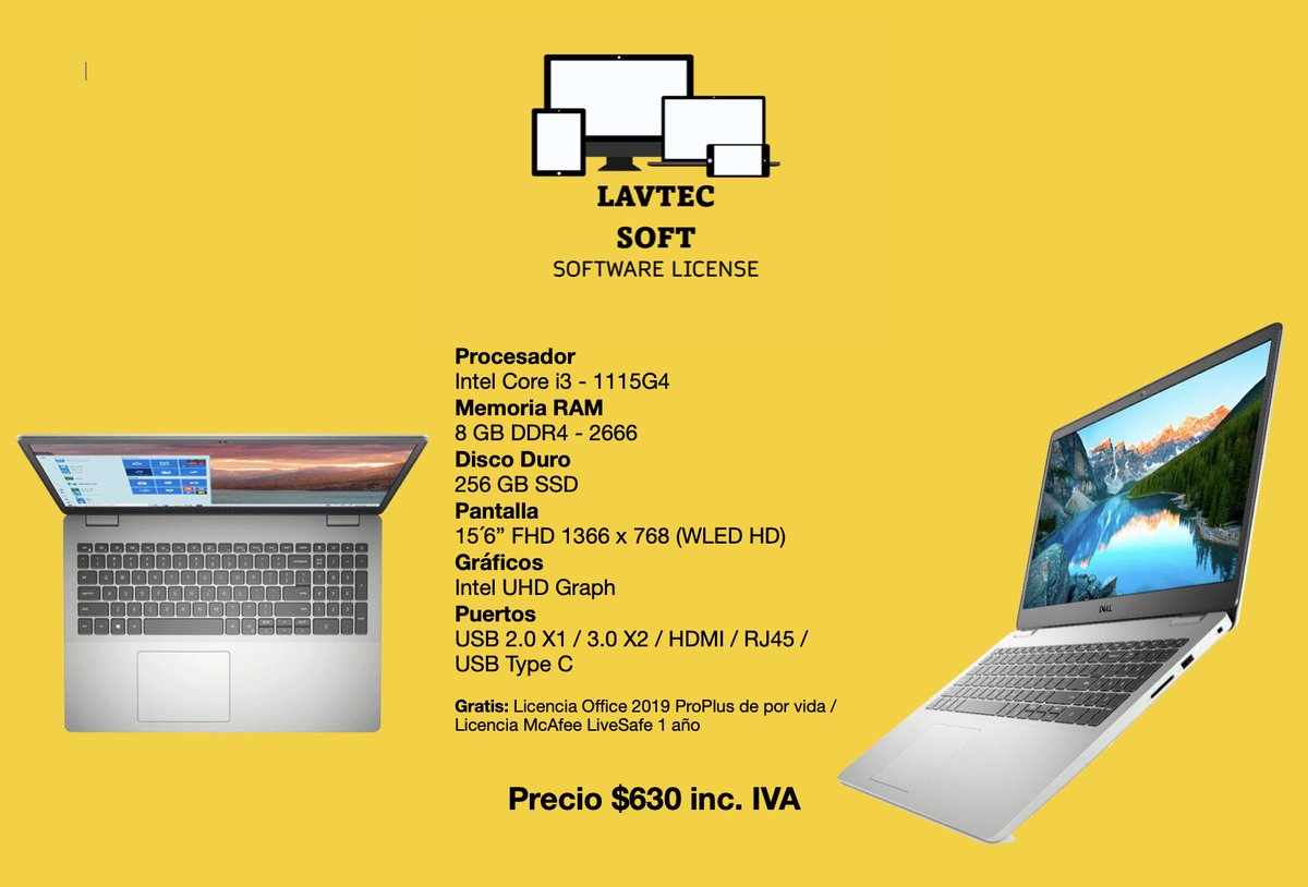 Dell 3501, lo sofisticado y moderno diseño, con un poderoso procesador Intel de última generación.

Información ℹ️ wa.link/zsb9xf